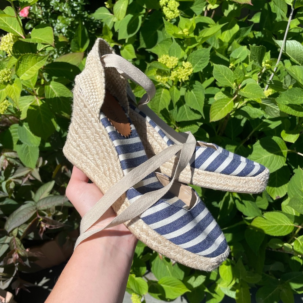 J. Crew lace up heeled Espadrille